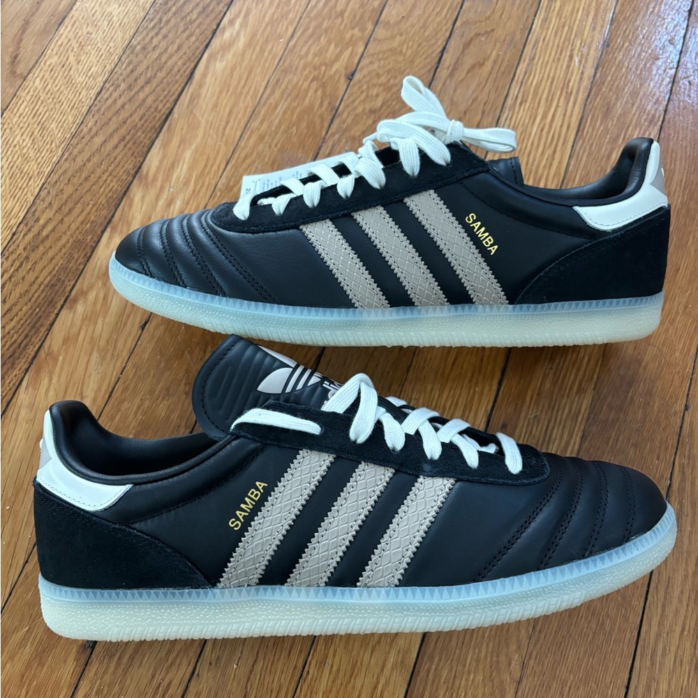Adidas Originals Samba JP Black and khaki white Sneakers JR0963 men’s 9.5